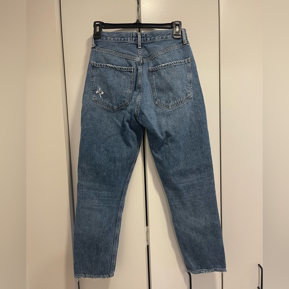 Agolde Riley High Rise Straight Crop Jeans - In Frequency - Picture 5 of 5